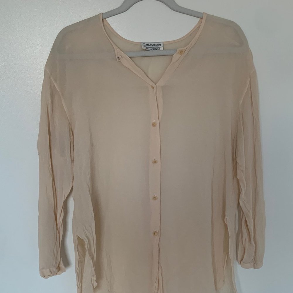 Calvin Klein white silk blouse